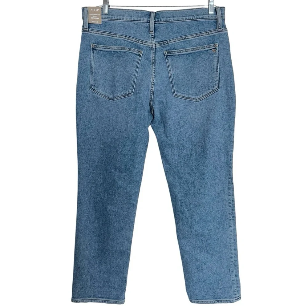 NWT Madewell Roadtripper Boyjean Cadell Wash Ripped Knees Size 31 PETITE NC464
